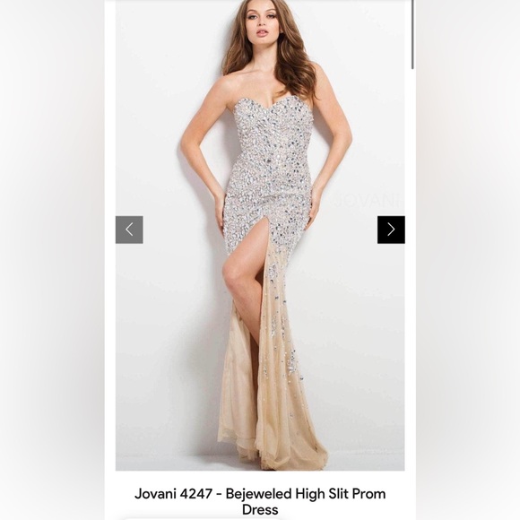 Jovani Dresses & Skirts - Jovani Sparkling Strapless Gown with Slit